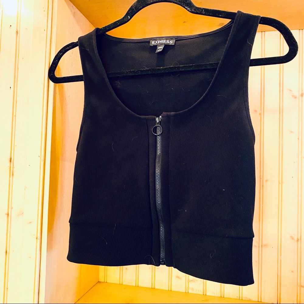Express Zip Front Crop Top Zip Front